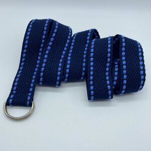 Unbranded Blue w/ Blue Thread D-Ring Belt Women's Size 16 End to End 50"